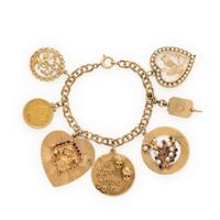 Yellow Gold and Multigem Charm Bracelet