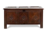 A Charles II Carved Oak Blanket Chest