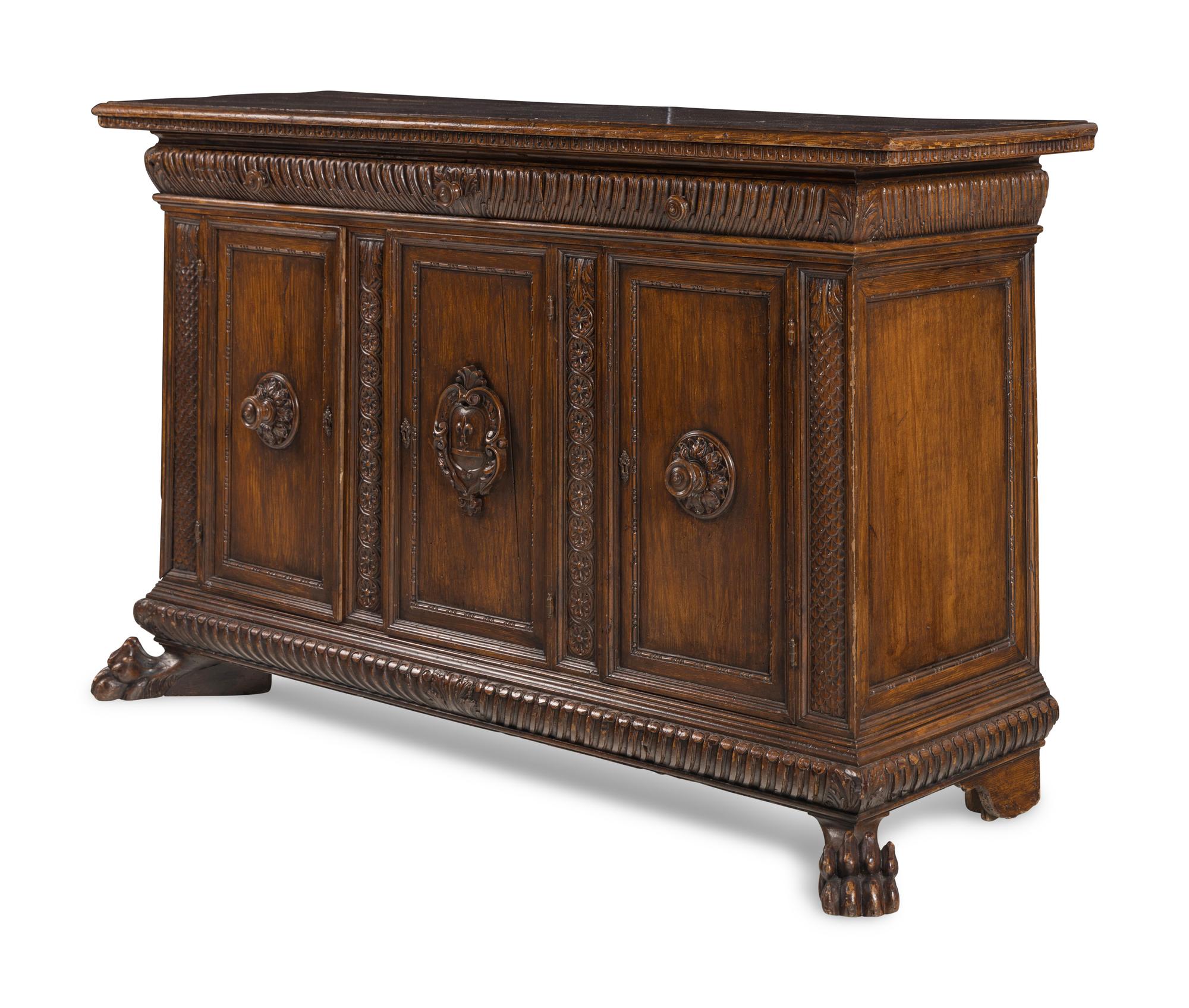 An Italian Baroque Grain-Painted Console Cabinet