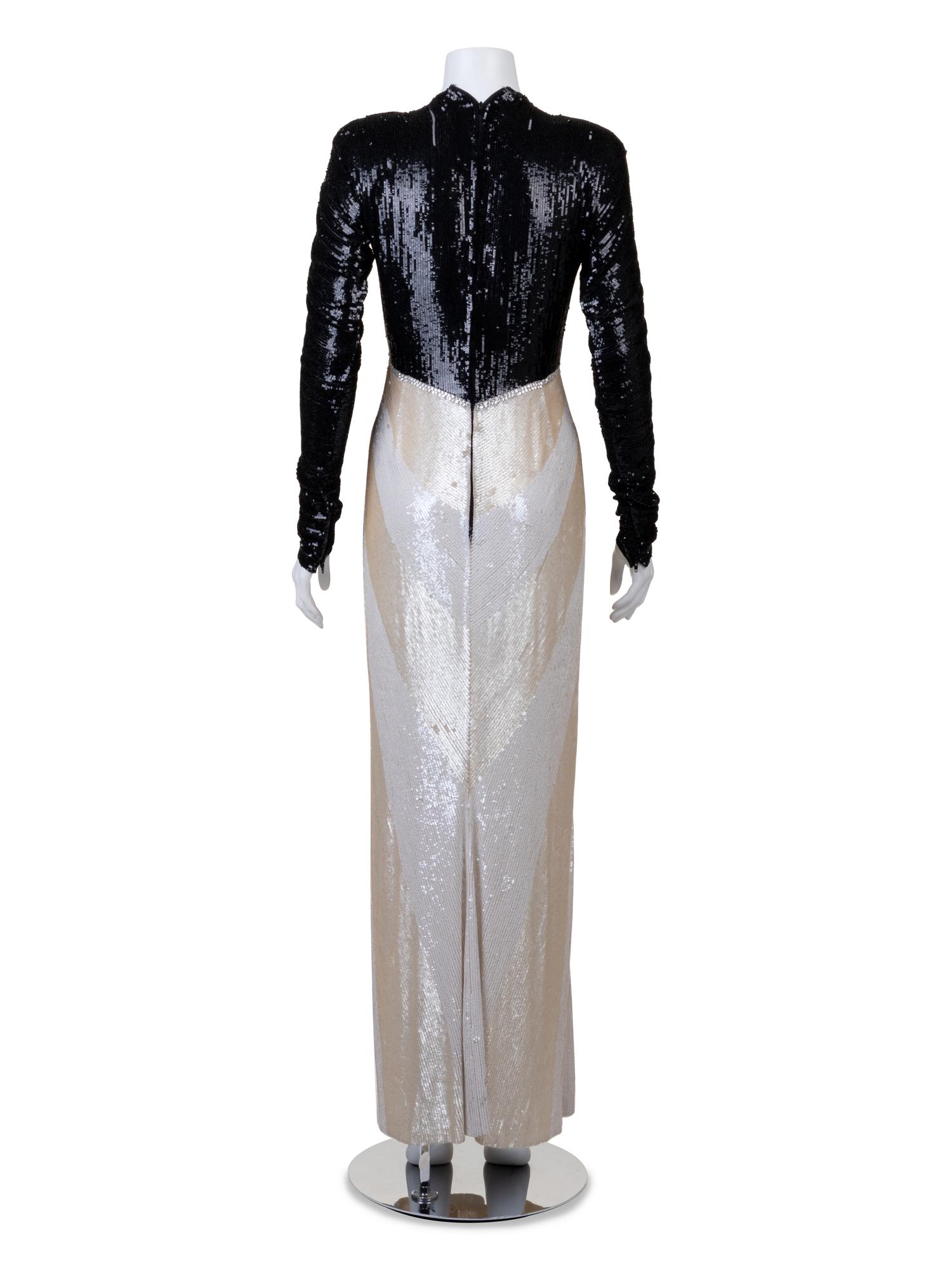Geoffrey Beene Sequin Dress with Green Stones, Spring 1985