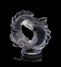 A Lalique Deux Poissons Sculpture