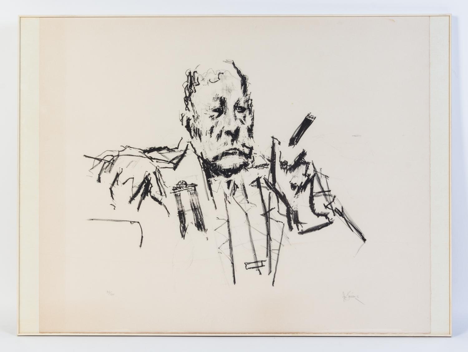 Jack Levine, (American, b. 1915), The Mayor. Limited, signed.