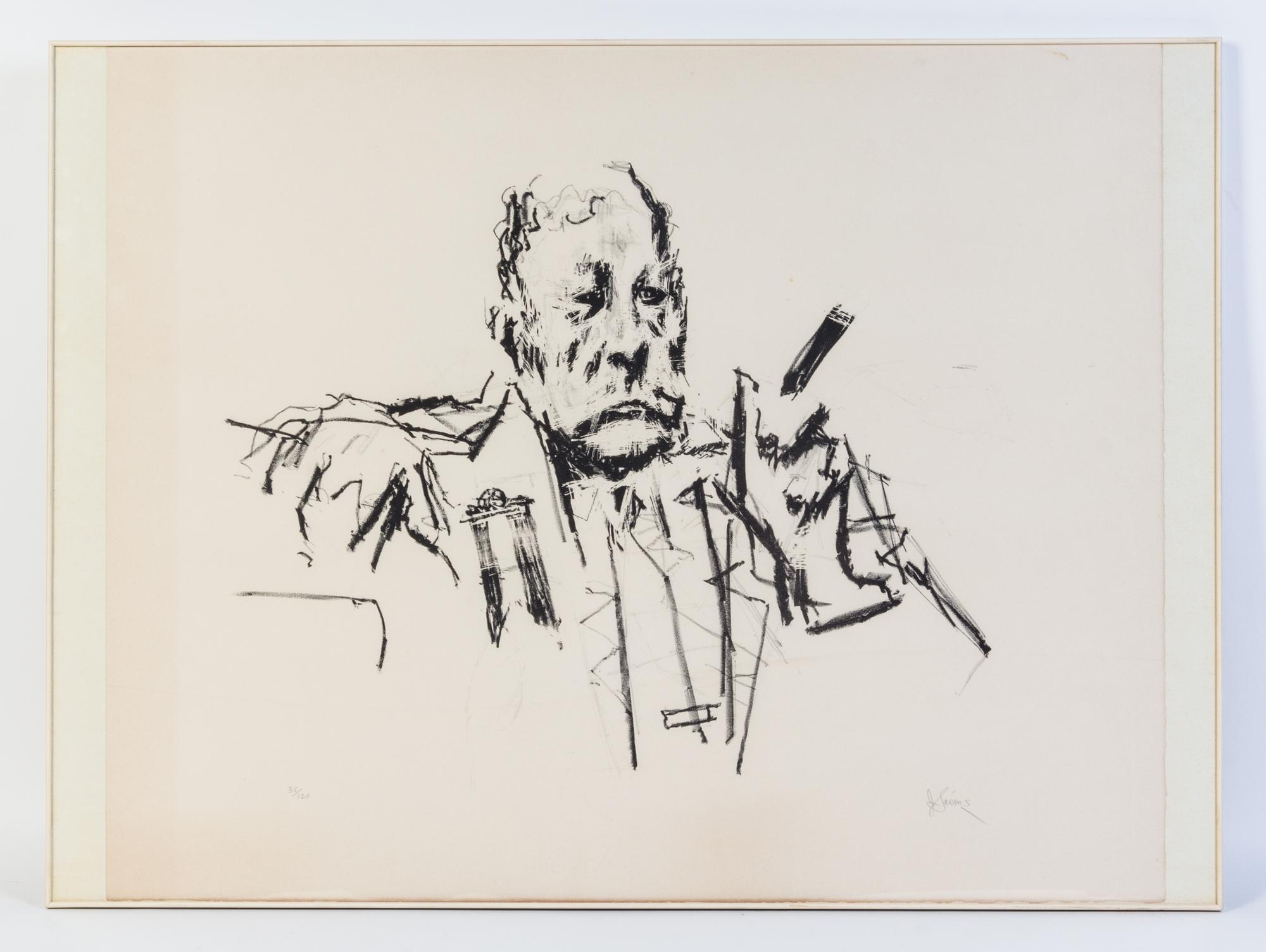 Jack Levine, (American, b. 1915), The Mayor. Limited, signed.