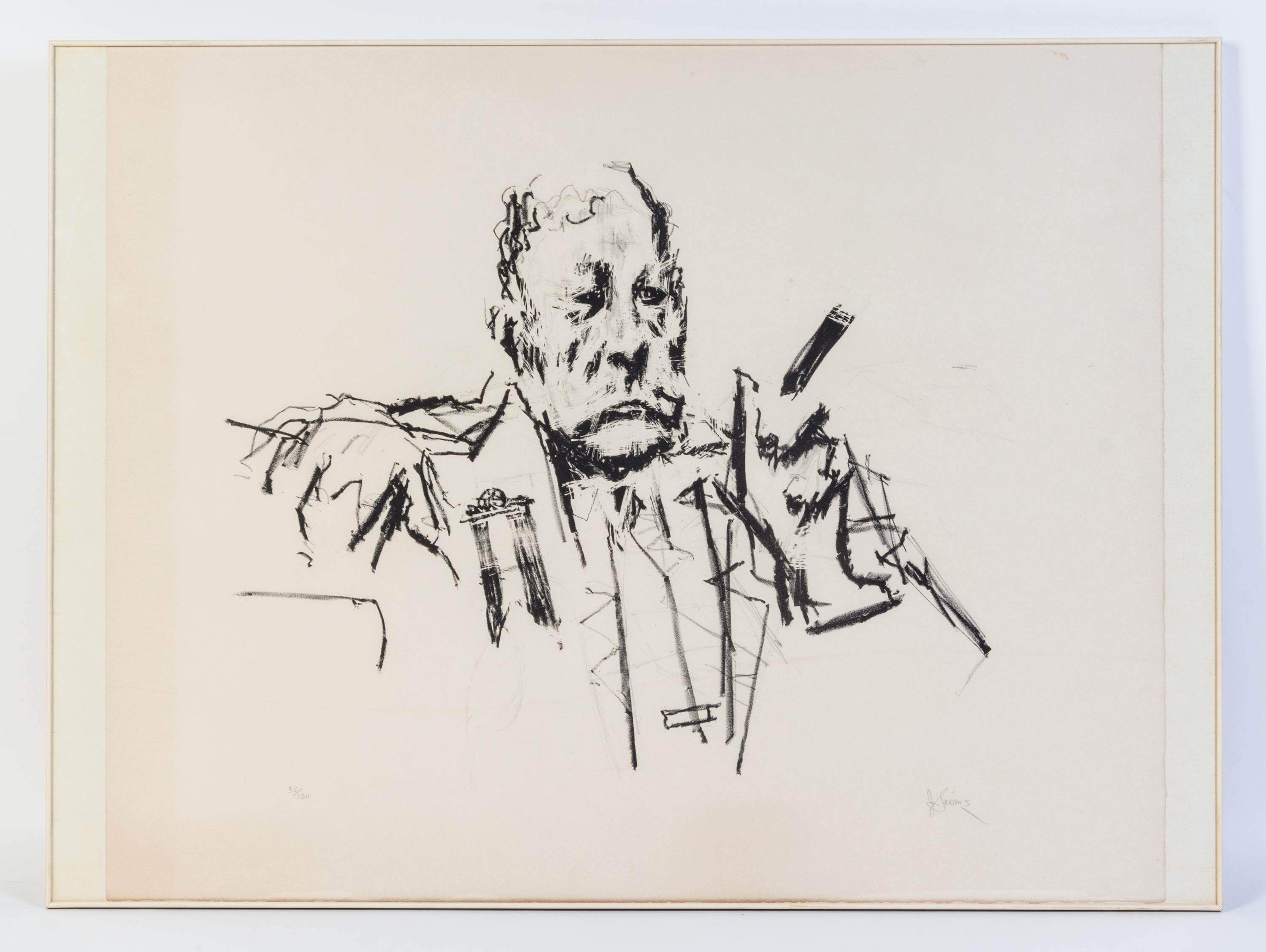 Jack Levine, (American, b. 1915), The Mayor. Limited, signed.