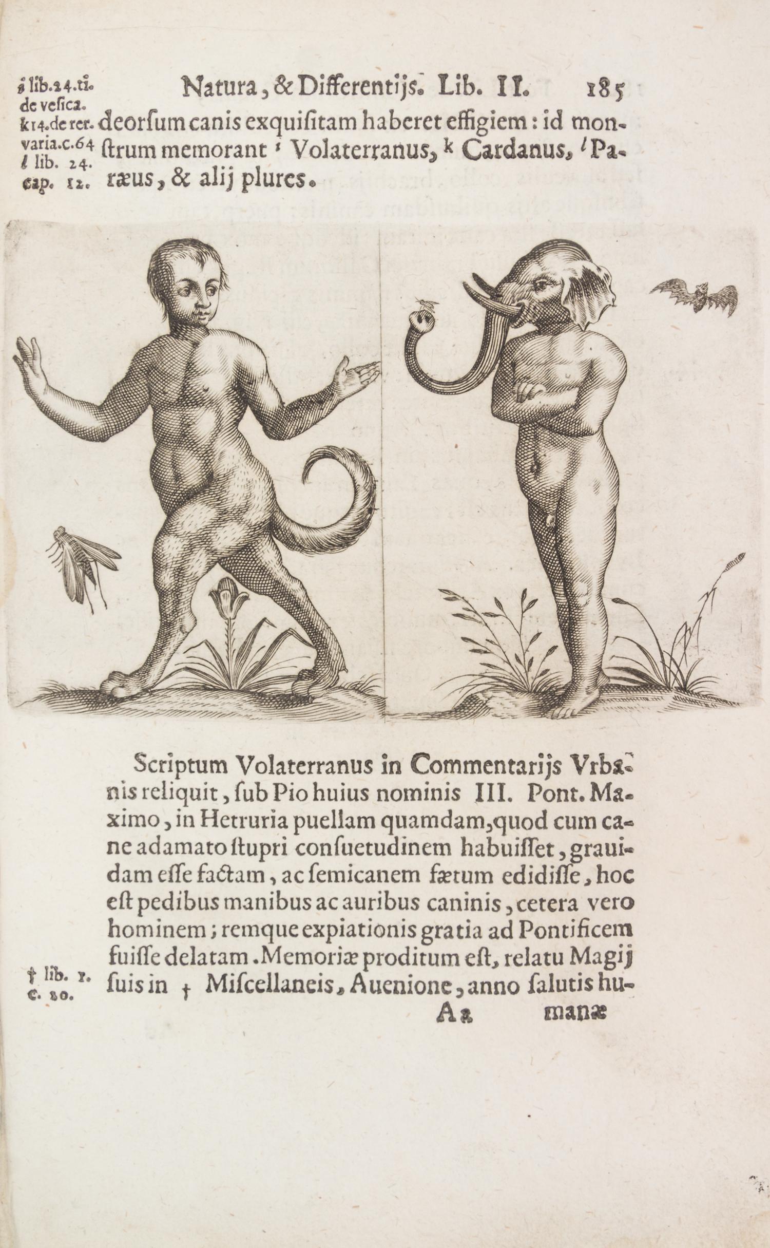 LICETUS, FORTUNIS. De monstrorum natura... Padua, 1634. First illustrated ed. of a work on "monsters" or physical deformities.