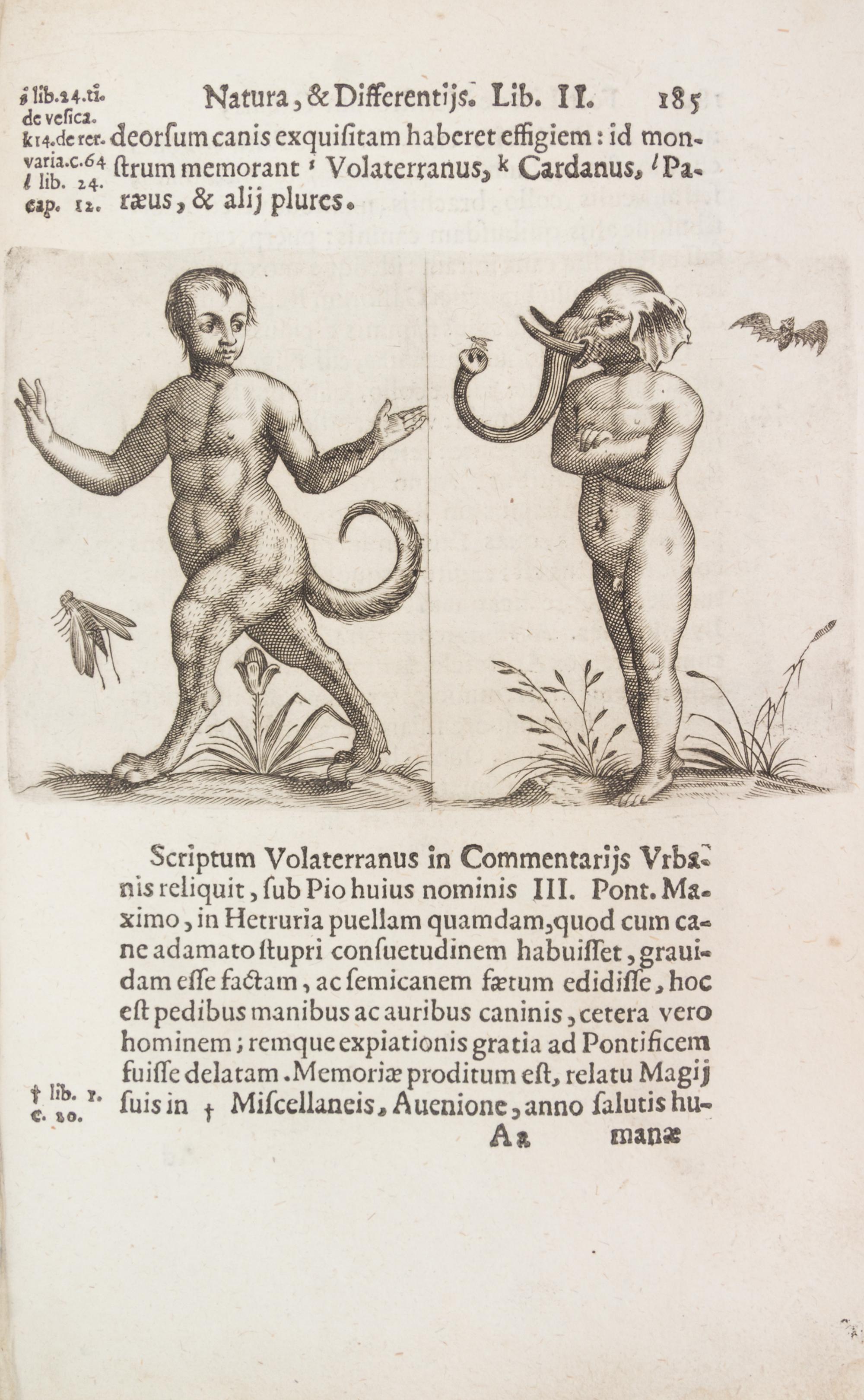 LICETUS, FORTUNIS. De monstrorum natura... Padua, 1634. First illustrated ed. of a work on "monsters" or physical deformities.