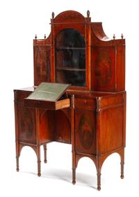 An Edwardian Painted Satinwood Vitrine Cabinet