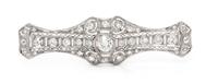 An Art Deco Platinum and Diamond Bar Brooch, 5.80 dwts.