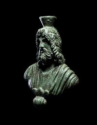 A Roman Bronze Bust of Serapis