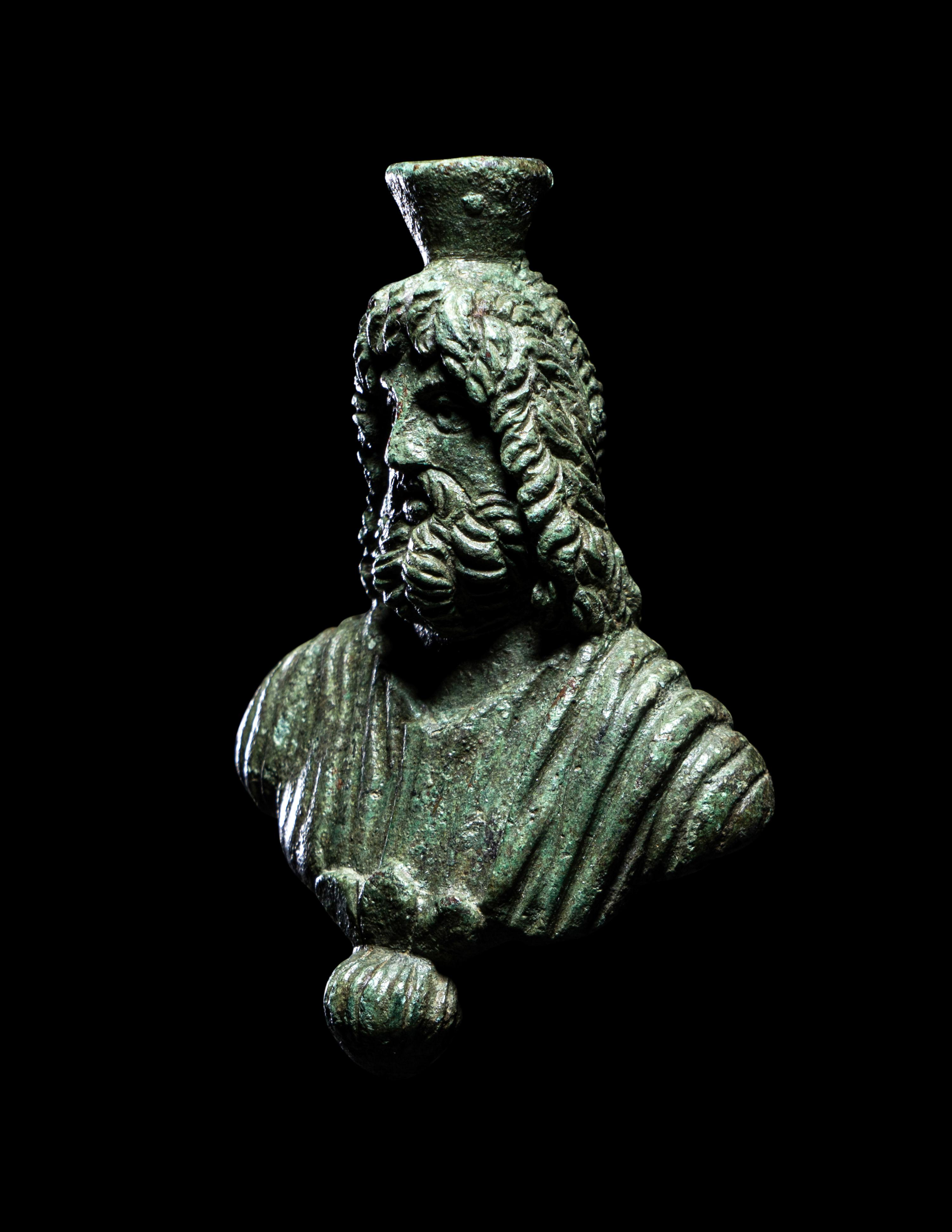 A Roman Bronze Bust of Serapis