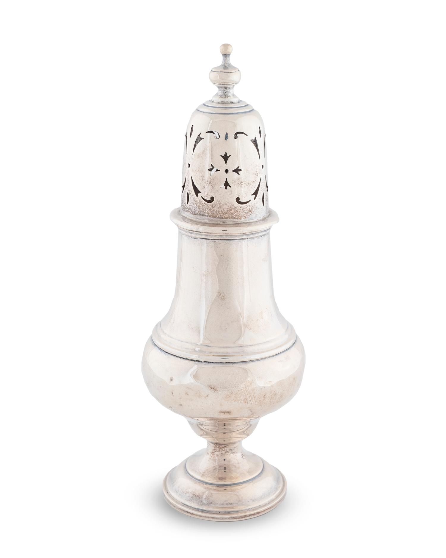 An English Silver Muffineer — Alfred James How, London, 1928