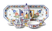 A Collection of Quimper Articles Width of tray 24 1/4 inches.