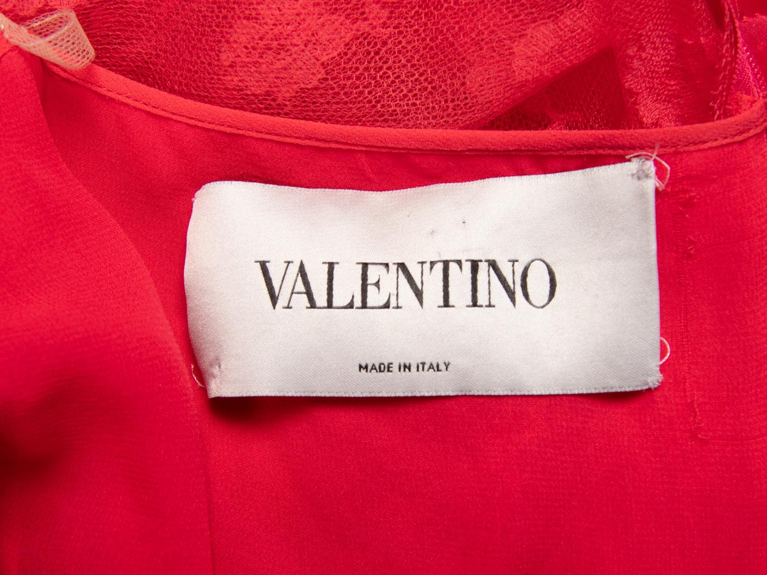 VALENTINO, HOT PINK RUFFLED GOWN
