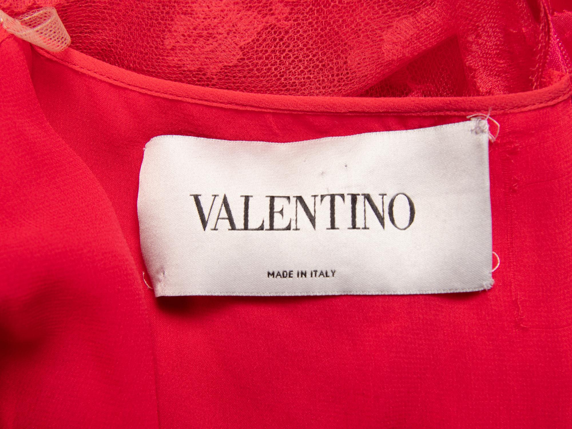 VALENTINO, HOT PINK RUFFLED GOWN
