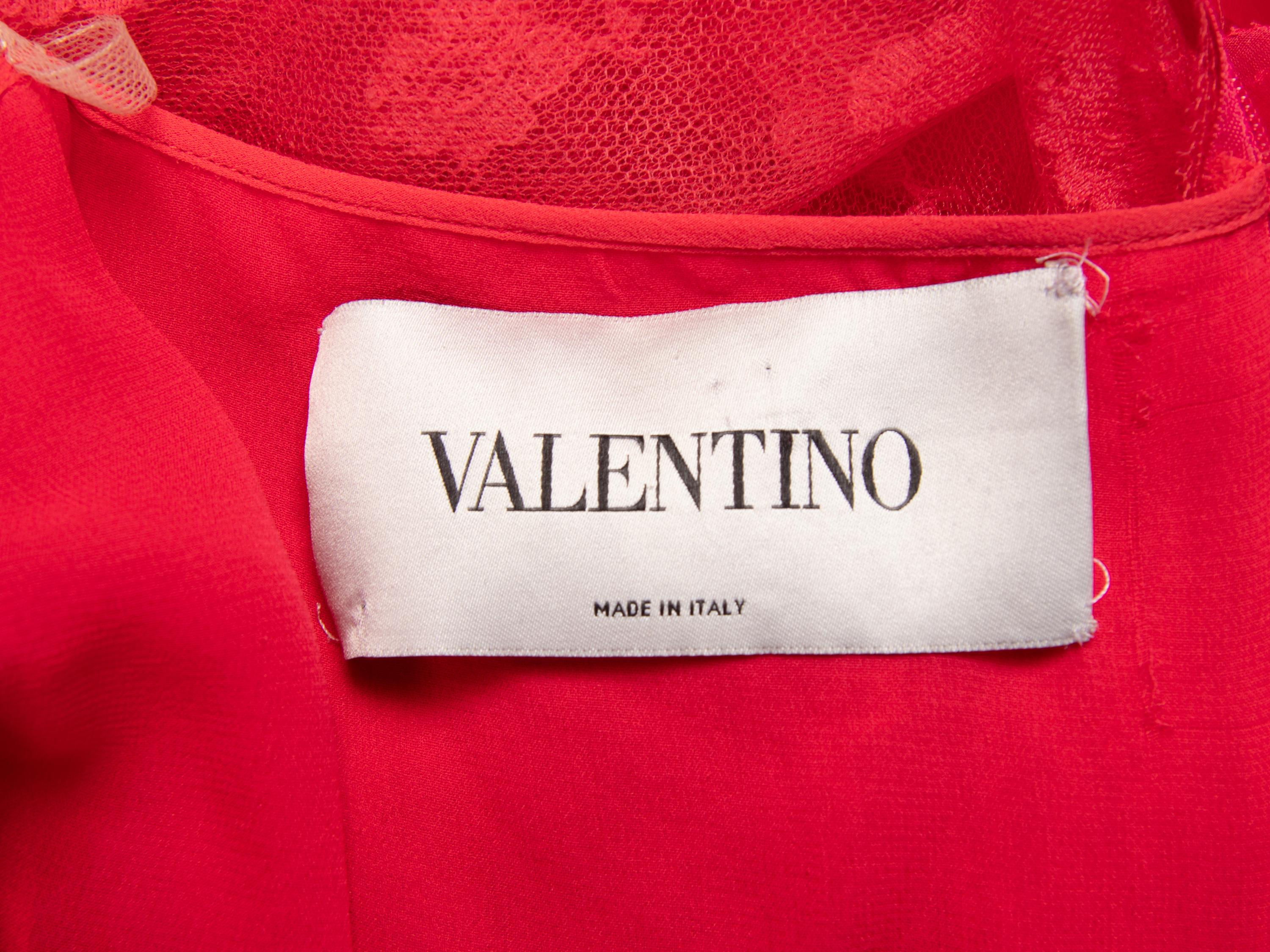 VALENTINO, HOT PINK RUFFLED GOWN