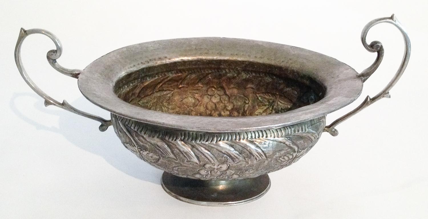 A Continental Hammered Metal Jardiniere — 20TH CENTURY