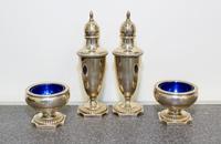A Group of Four American Silver Table Articles, Fisher Silversmiths Inc., Jersey City, NJ, comprising a pair of casters and a pair of s