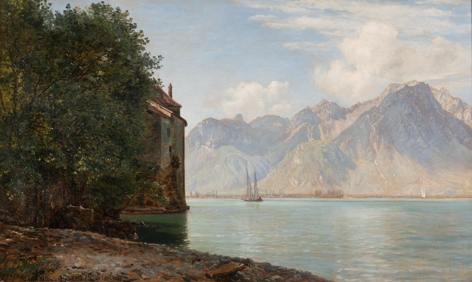 Chateau De Chillon, Lake Geneva , 1876