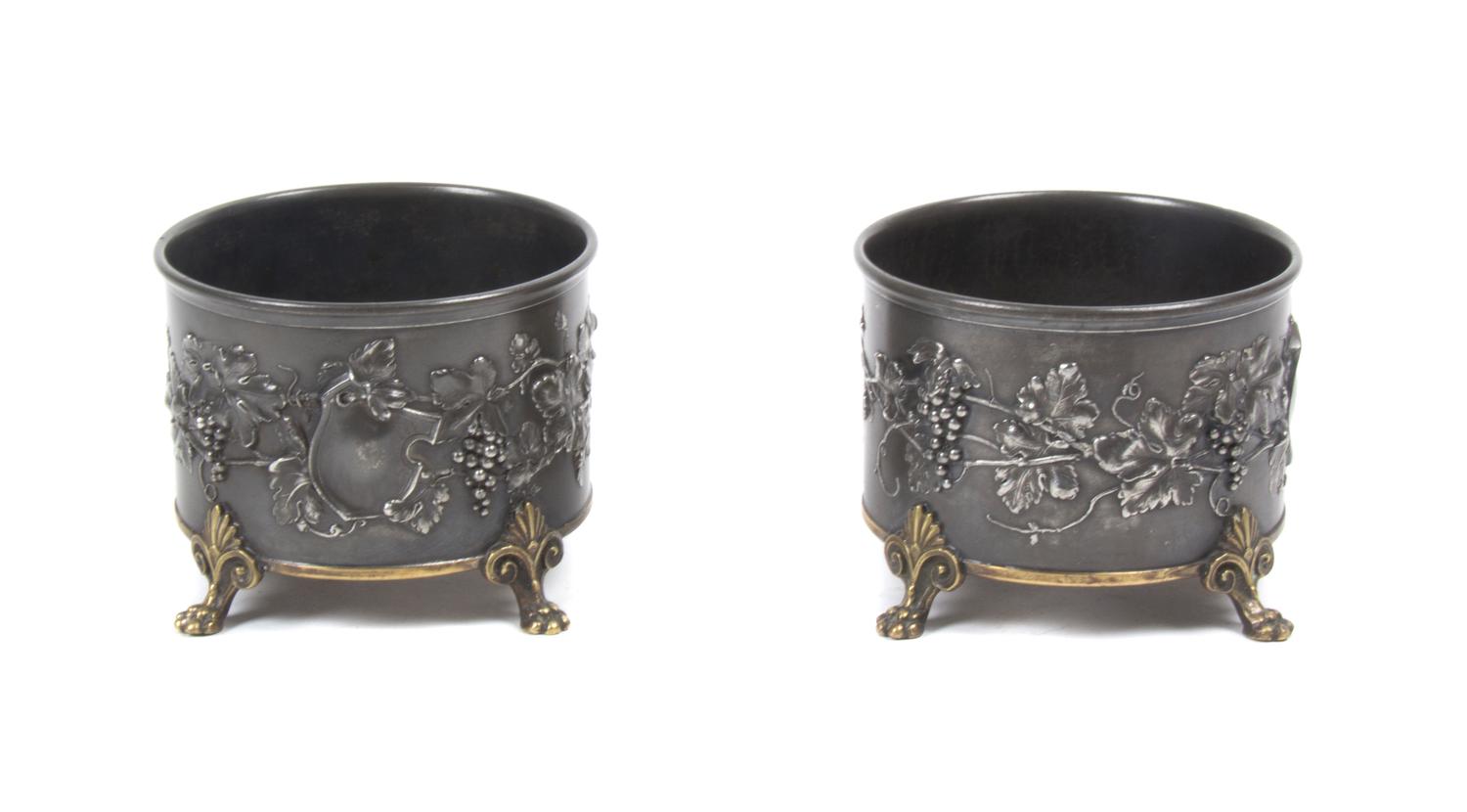 A Pair of Cast Metal Wine Coasters, K & CO., Diameter 4 1/2 inches. — K & CO.,