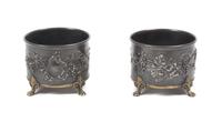 A Pair of Cast Metal Wine Coasters, K & CO., Diameter 4 1/2 inches. — K & CO.,