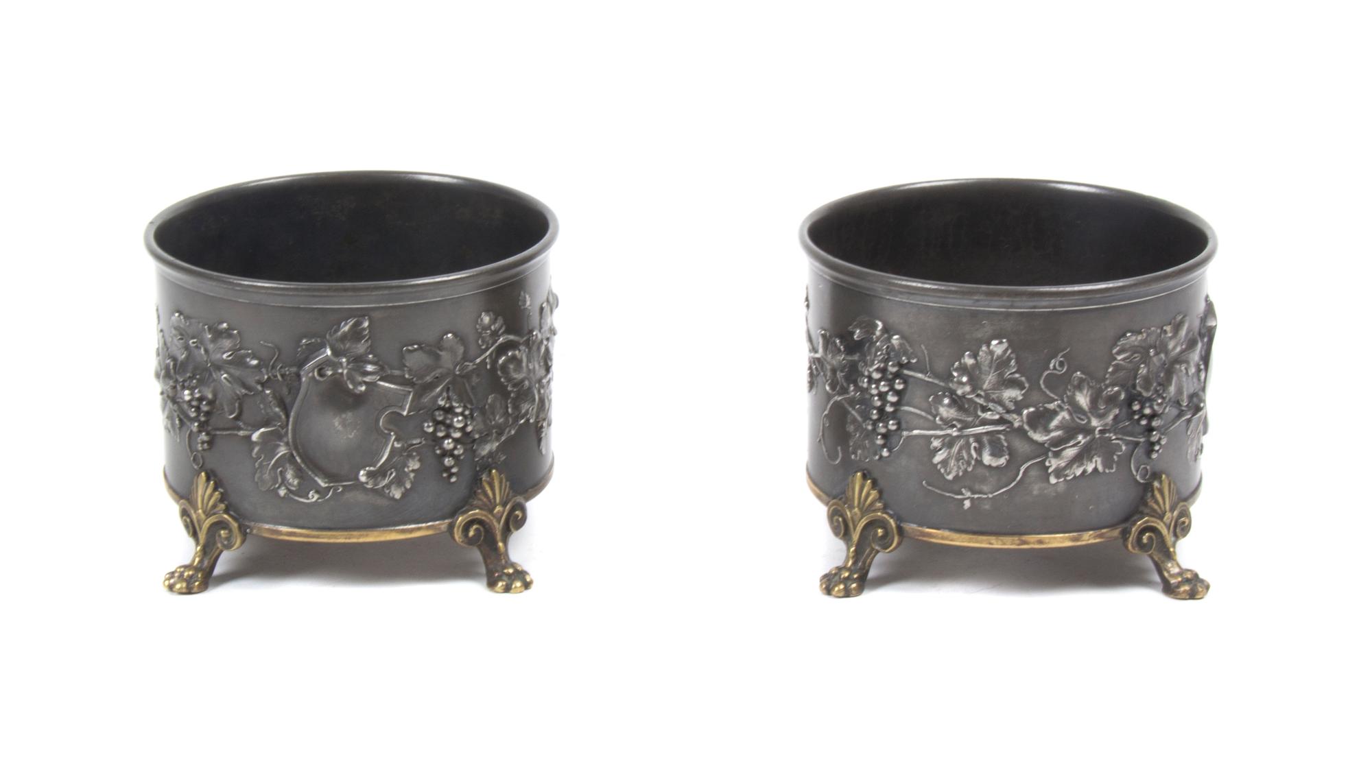 A Pair of Cast Metal Wine Coasters, K & CO., Diameter 4 1/2 inches. — K & CO.,