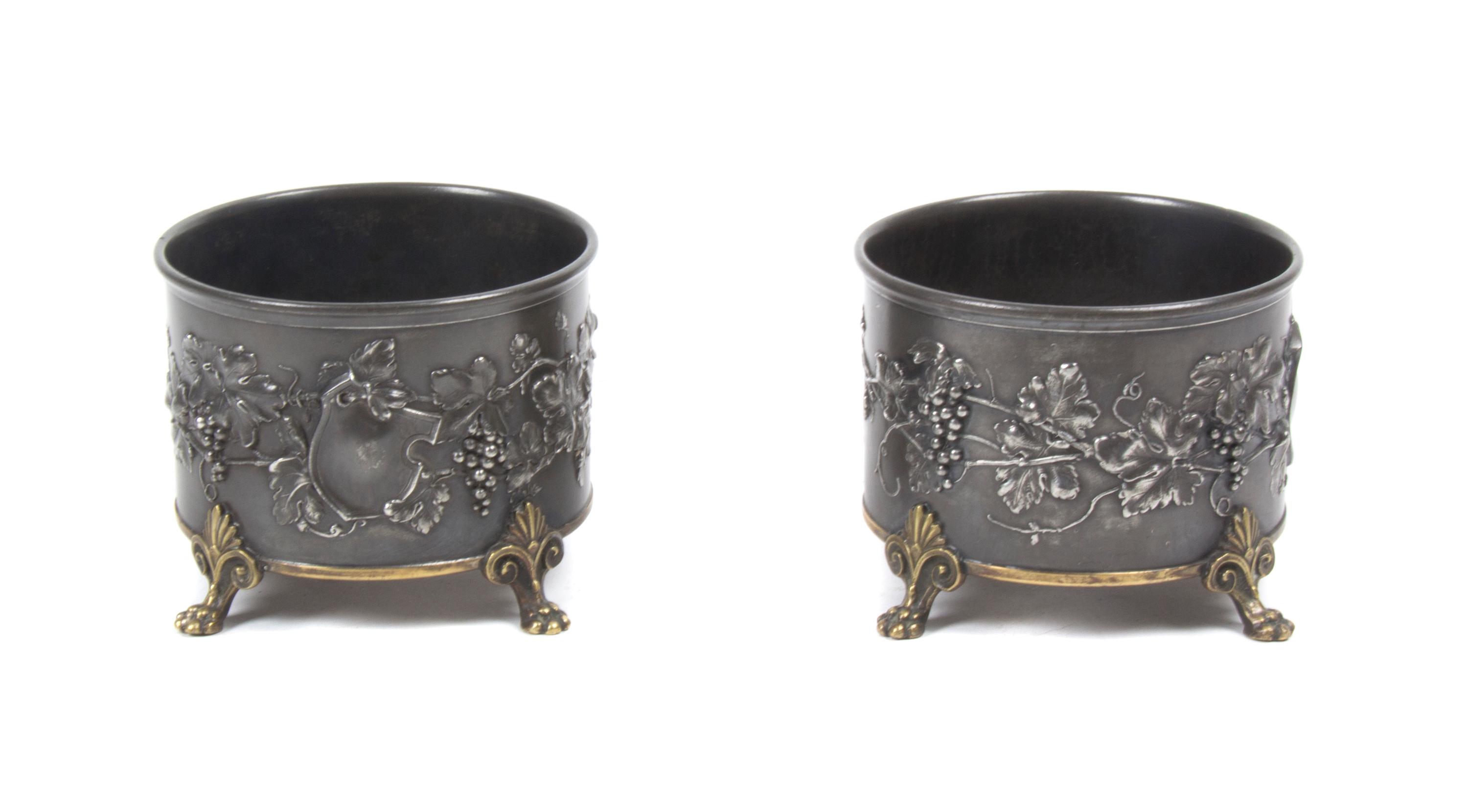 A Pair of Cast Metal Wine Coasters, K & CO., Diameter 4 1/2 inches. — K & CO.,