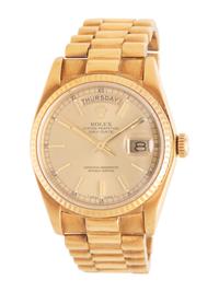 ROLEX, REF. 18038 18K YELLOW GOLD 'DAY-DATE' WATCH