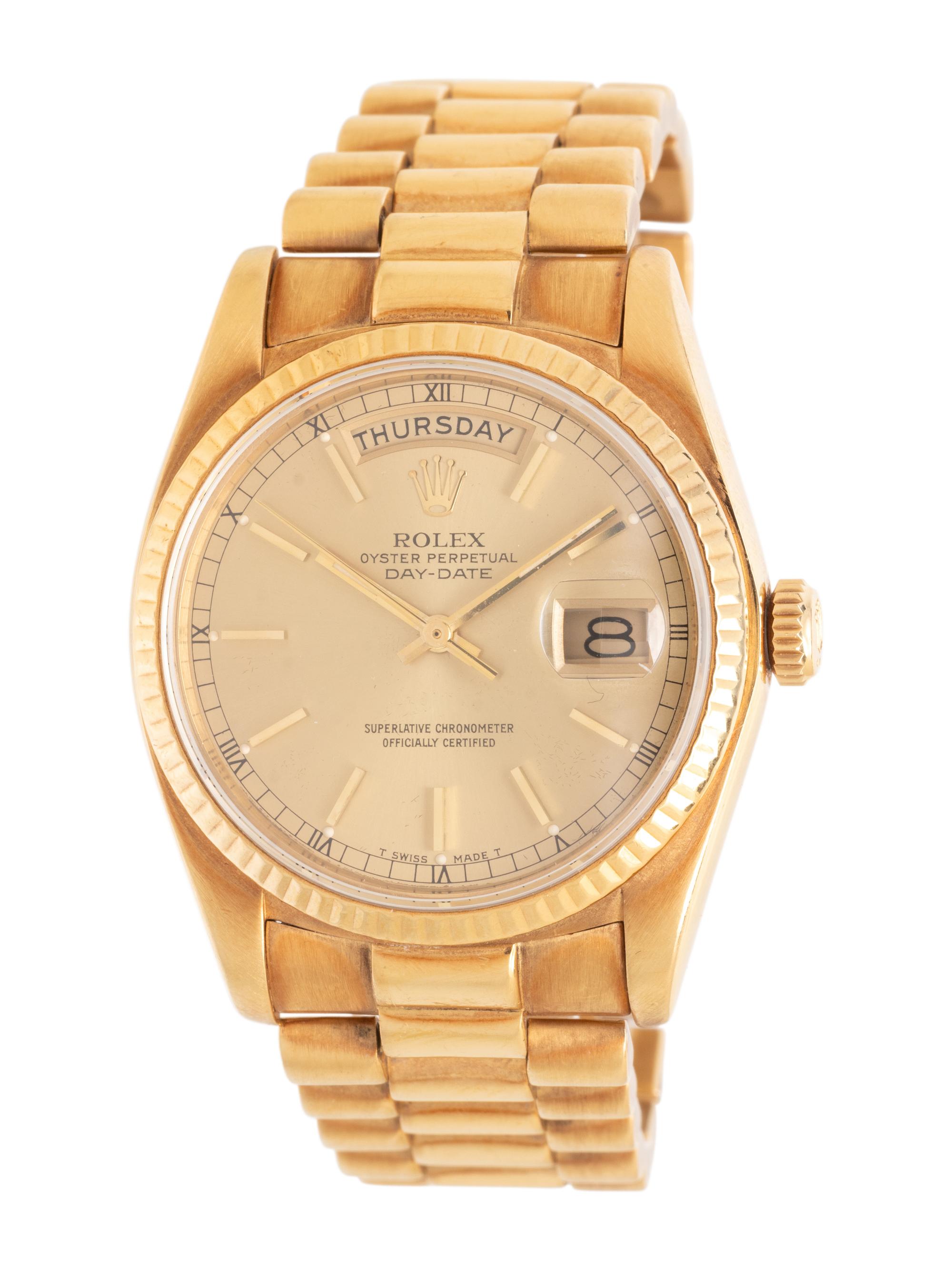 ROLEX, REF. 18038 18K YELLOW GOLD 'DAY-DATE' WATCH