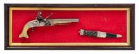 A Scottish Highland Regiment Brass and Iron Flintlock Belt Pistol Length 12 inches. — POSSIBLY 1770, THE ROYAL HIGHLAND REGIMENT