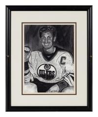 A Group of FIve Prints and Artworks of Various Hockey Players Formerly Displayed at Mike Ditka’s Restaurant