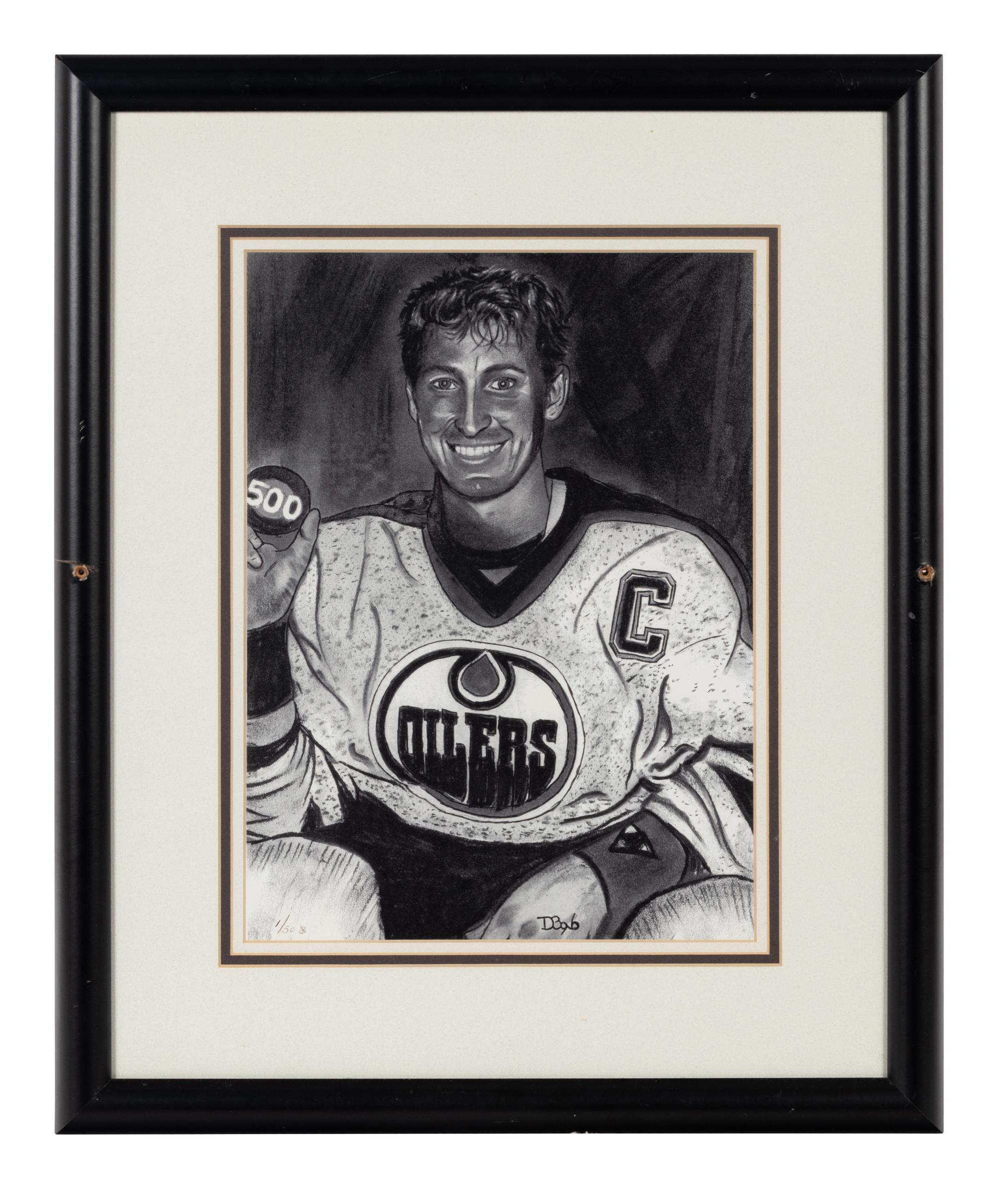 A Group of FIve Prints and Artworks of Various Hockey Players Formerly Displayed at Mike Ditka’s Restaurant