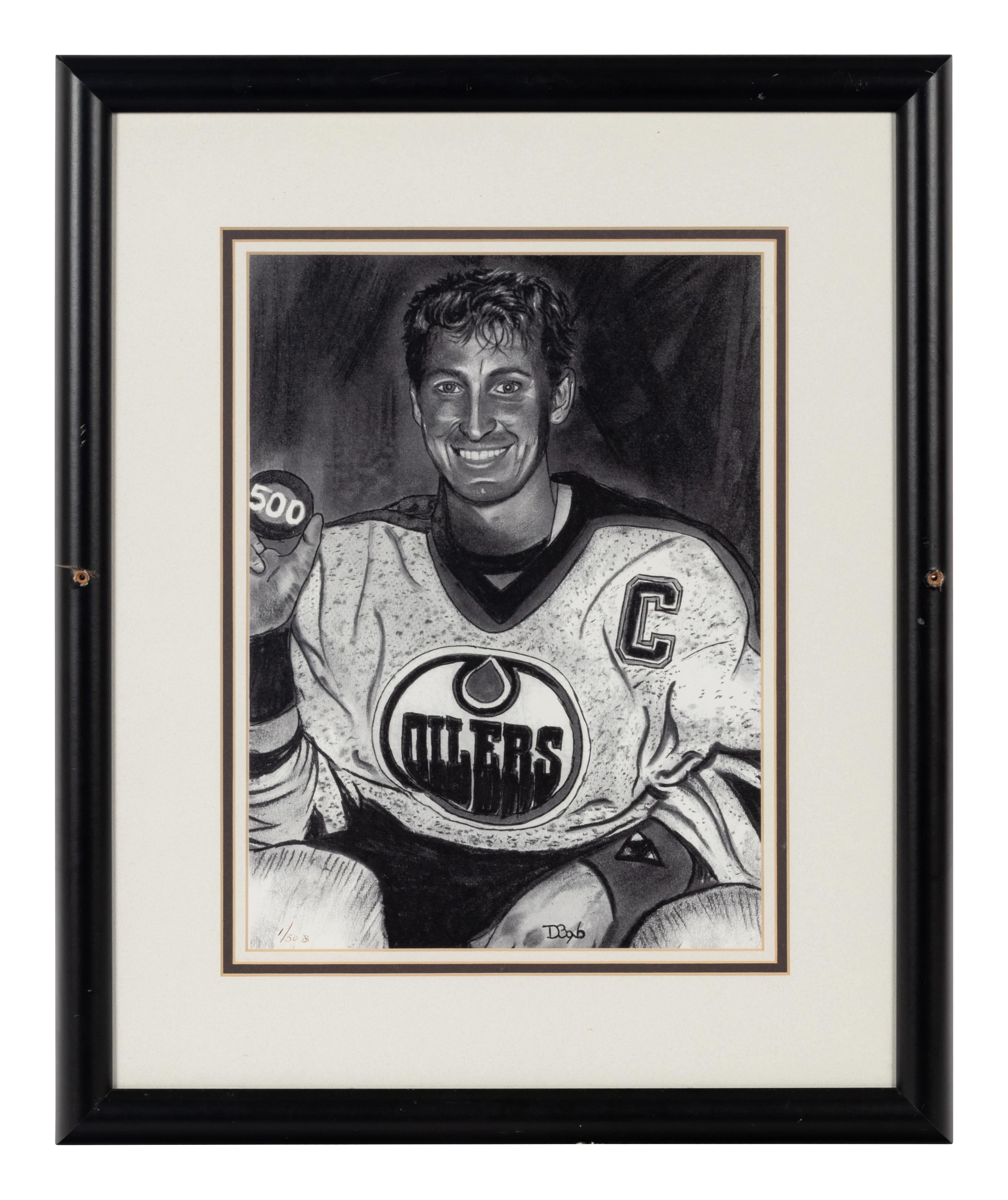 A Group of FIve Prints and Artworks of Various Hockey Players Formerly Displayed at Mike Ditka’s Restaurant