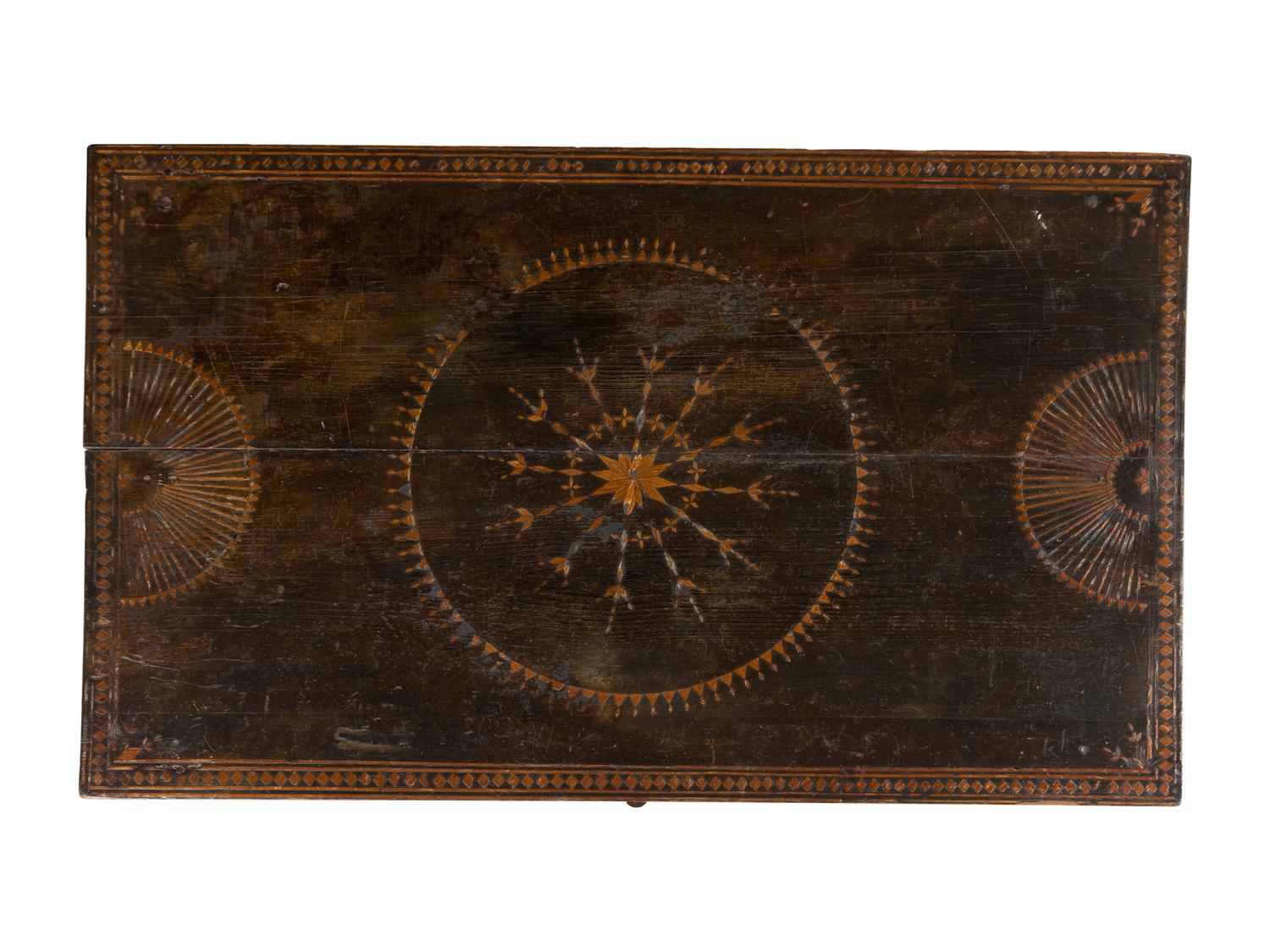 A Folk Art Marquetry Side Table