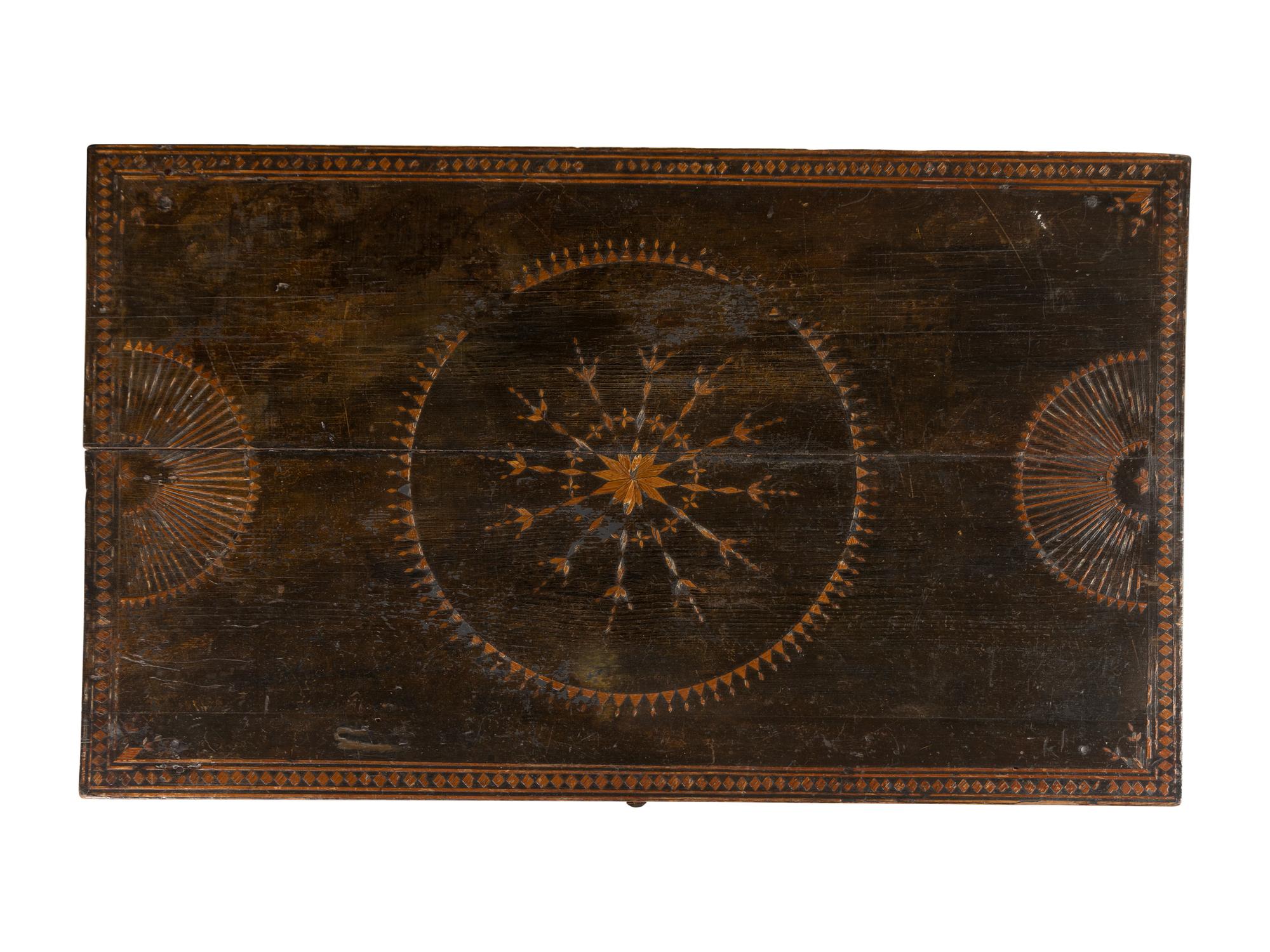 A Folk Art Marquetry Side Table