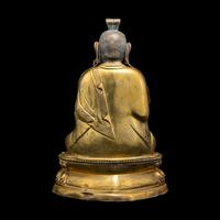A Large Mongolian Parcel Gilt and Repoussé Figure of a Bodhisattva, Qing Dynasty 清 蒙古銅鎏金大佛