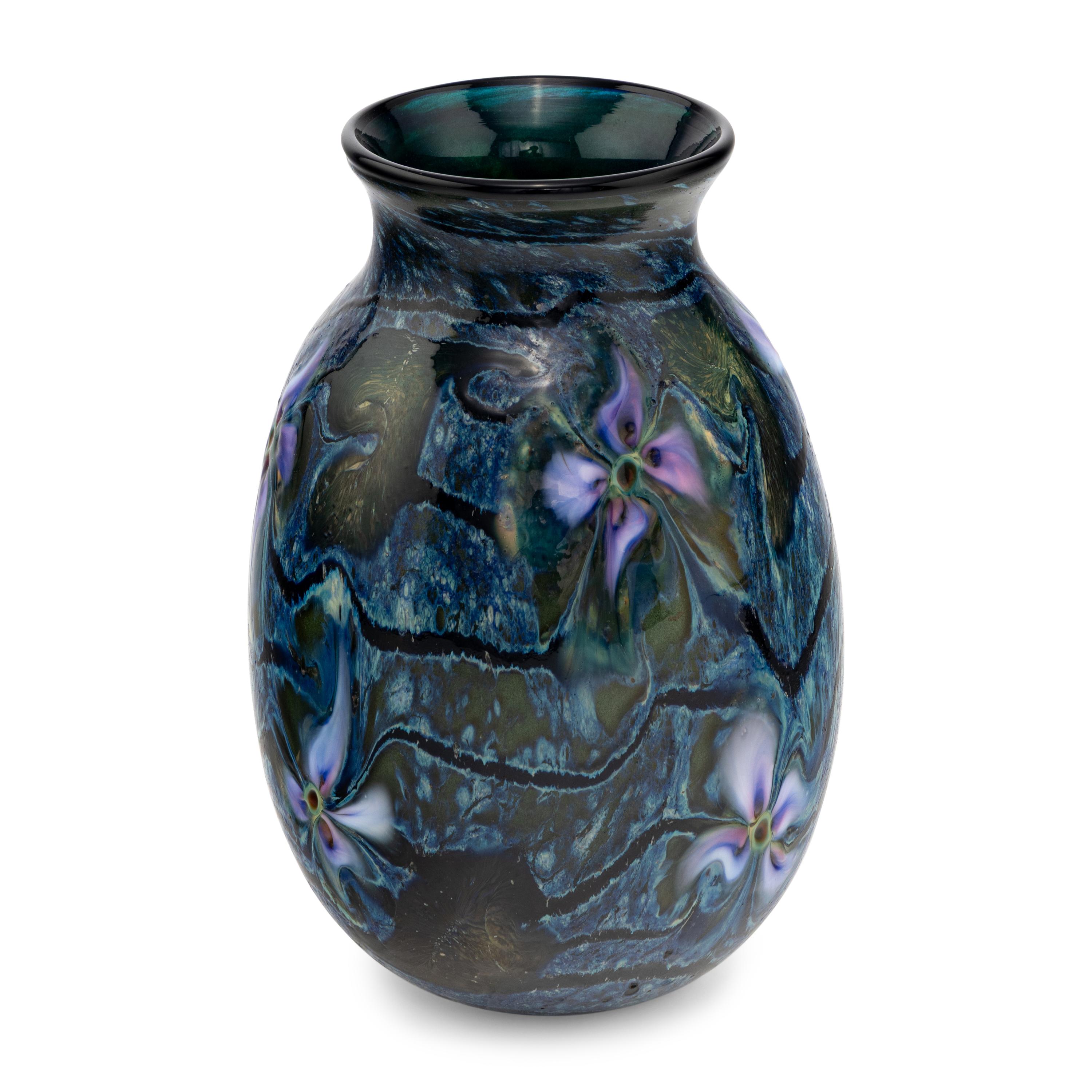 Charles Lotton (American, 1935–2021) — Vase, Purple Cypriote Floral, 2013