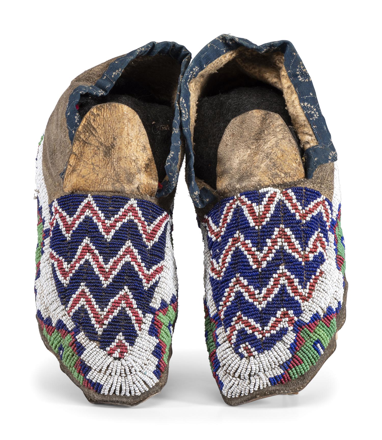 Cheyenne Beaded Hide Moccasins