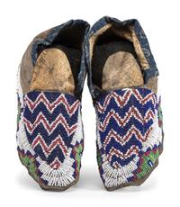 Cheyenne Beaded Hide Moccasins