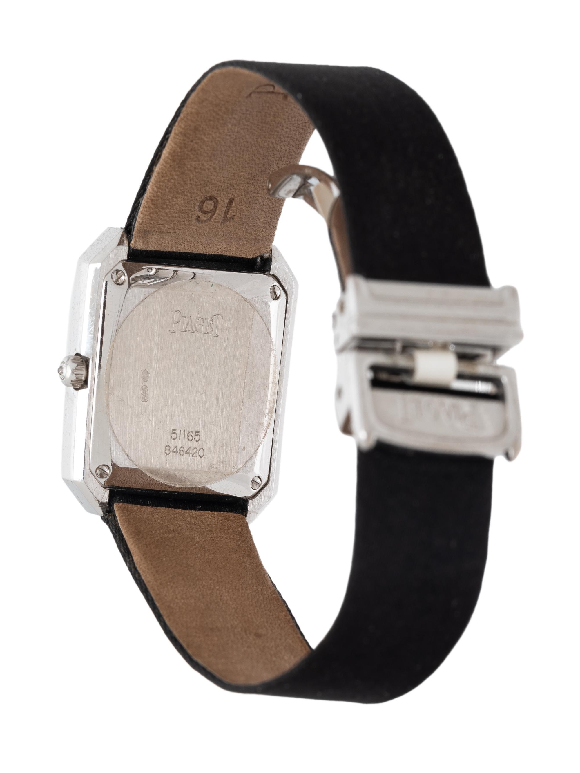 PIAGET, REF. 51165 18K WHITE GOLD AND DIAMOND WITH MOTHER-OF-PEARL FACTORY DIAMOND BEZEL 'PROTOCOLE' WATCH, ORIGINAL RECEIPT