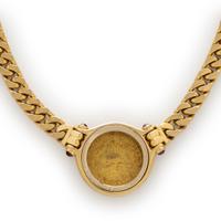 BULGARI, YELLOW GOLD 1806 EARLY AMERICAN HALF EAGLE 'MONETE' NECKLACE