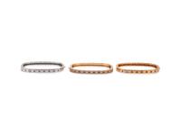 Roberto Coin, Three Rose and White Gold, and Diamond Stacking Bangle Bracelets