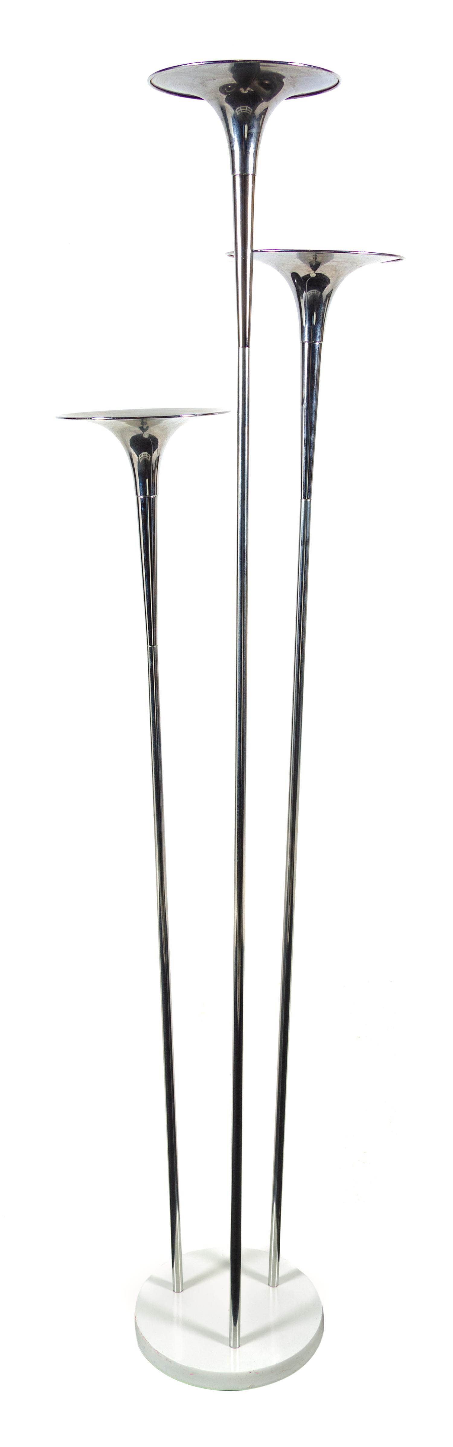A Chrome Floor Lamp, attributed to Reggiani