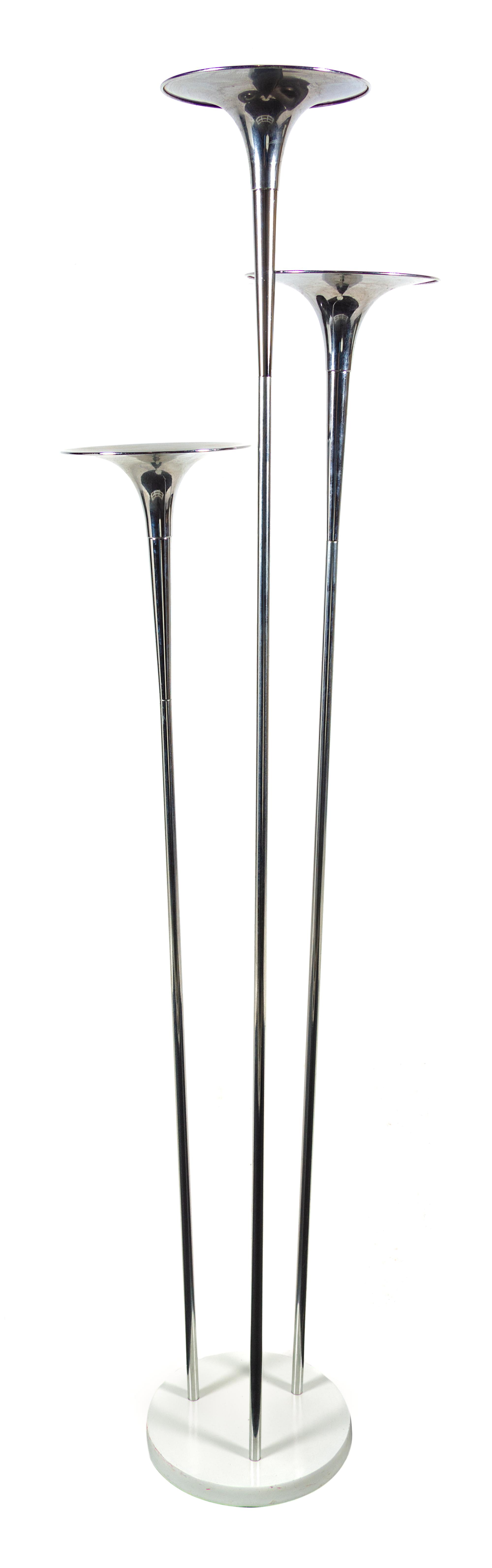 A Chrome Floor Lamp, attributed to Reggiani