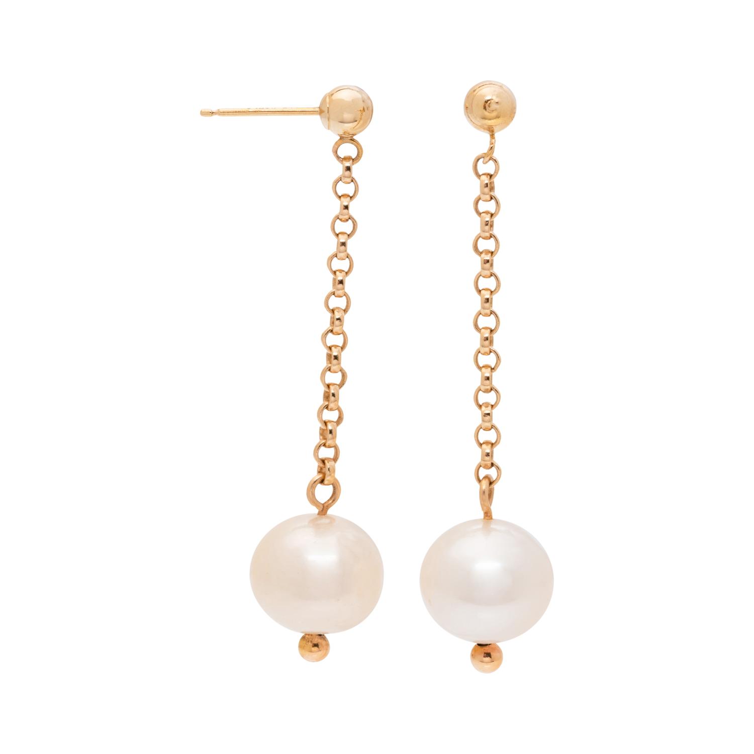 YELLOW GOLD AND CULTURED PEARL EARRINGS