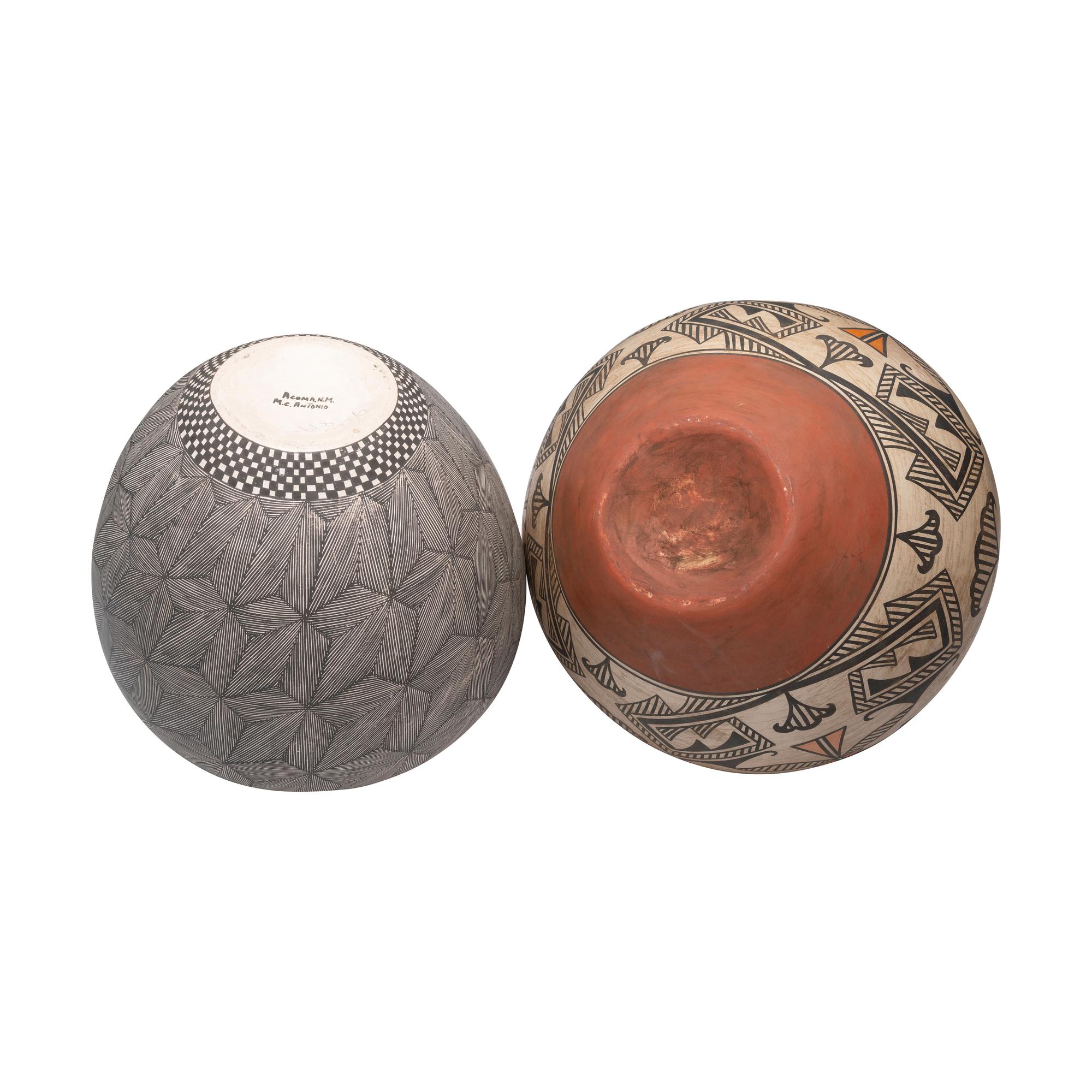 Pair of Large Acoma Pottery Jars