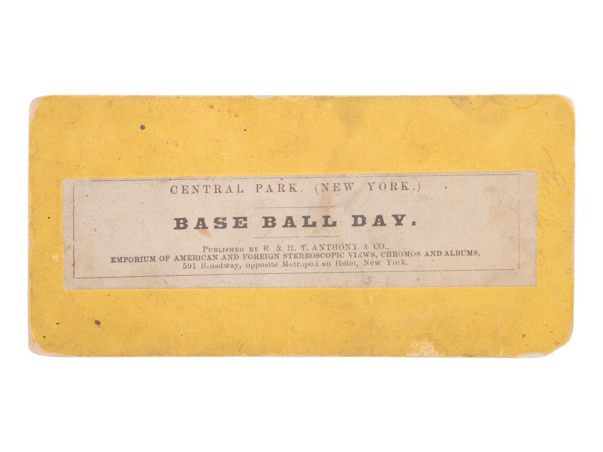 [EARLY PHOTOGRAPHY - SPORTS]. 4 photographs of baseball players, incl. Base Ball Day by Anthony.
