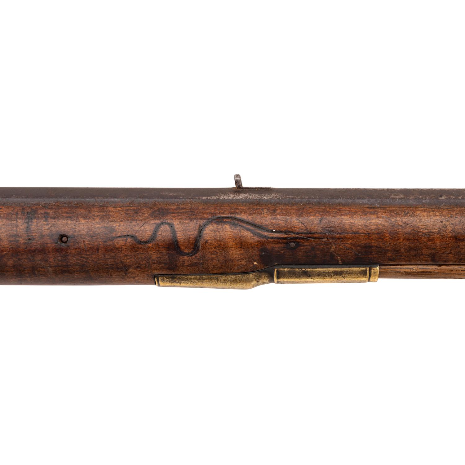 Untouched Incised & Relief Carved Flintlock Rifle by Henry Albright