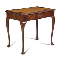 An Irish George II Mahogany and Tooled Leather Gaming Table