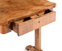 A Biedermeier Walnut Work Table