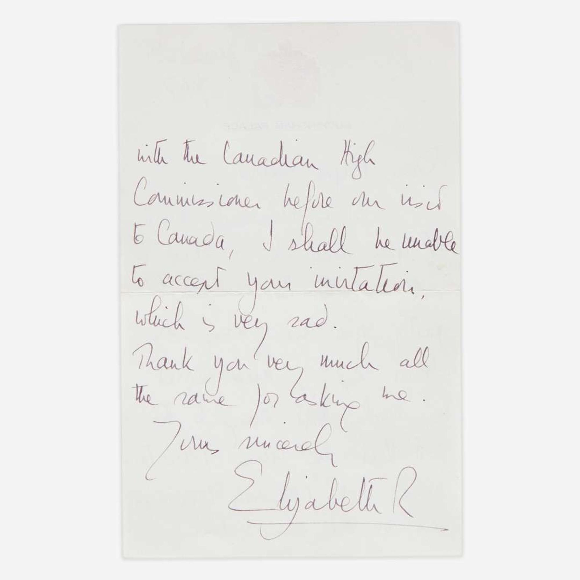 [Autographs & Manuscripts] Elizabeth II Autograph letter, signed